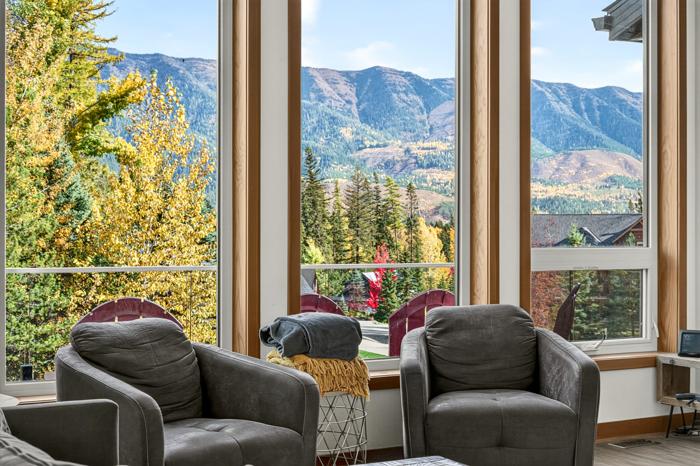Mountain view from the chalet living room